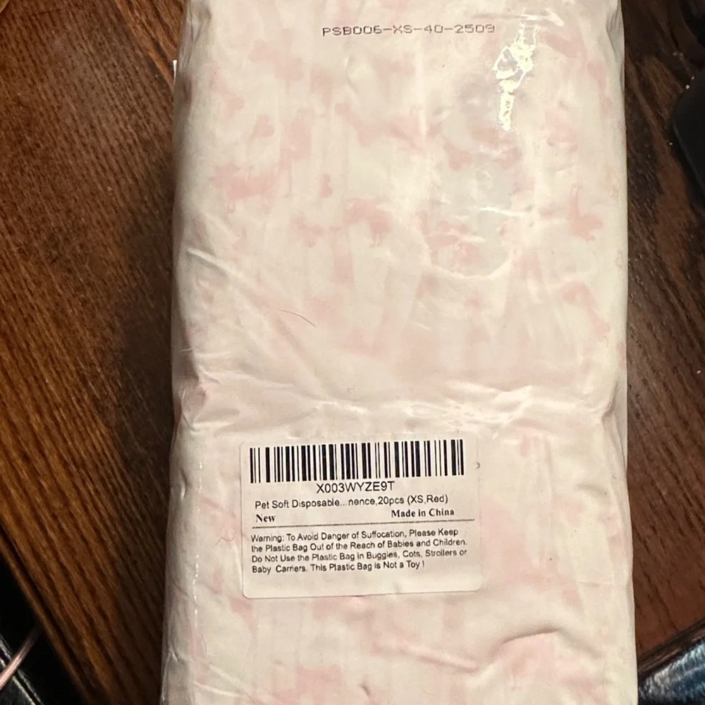 Pink Foam Tail Hole Dog Diapers - X-Small, 20 Pack